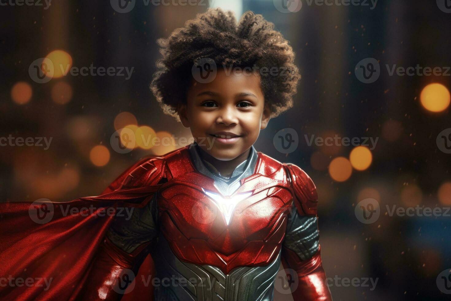 Child in superhero costume photo