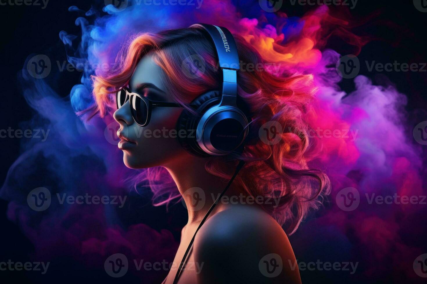 Abstract music girl background photo