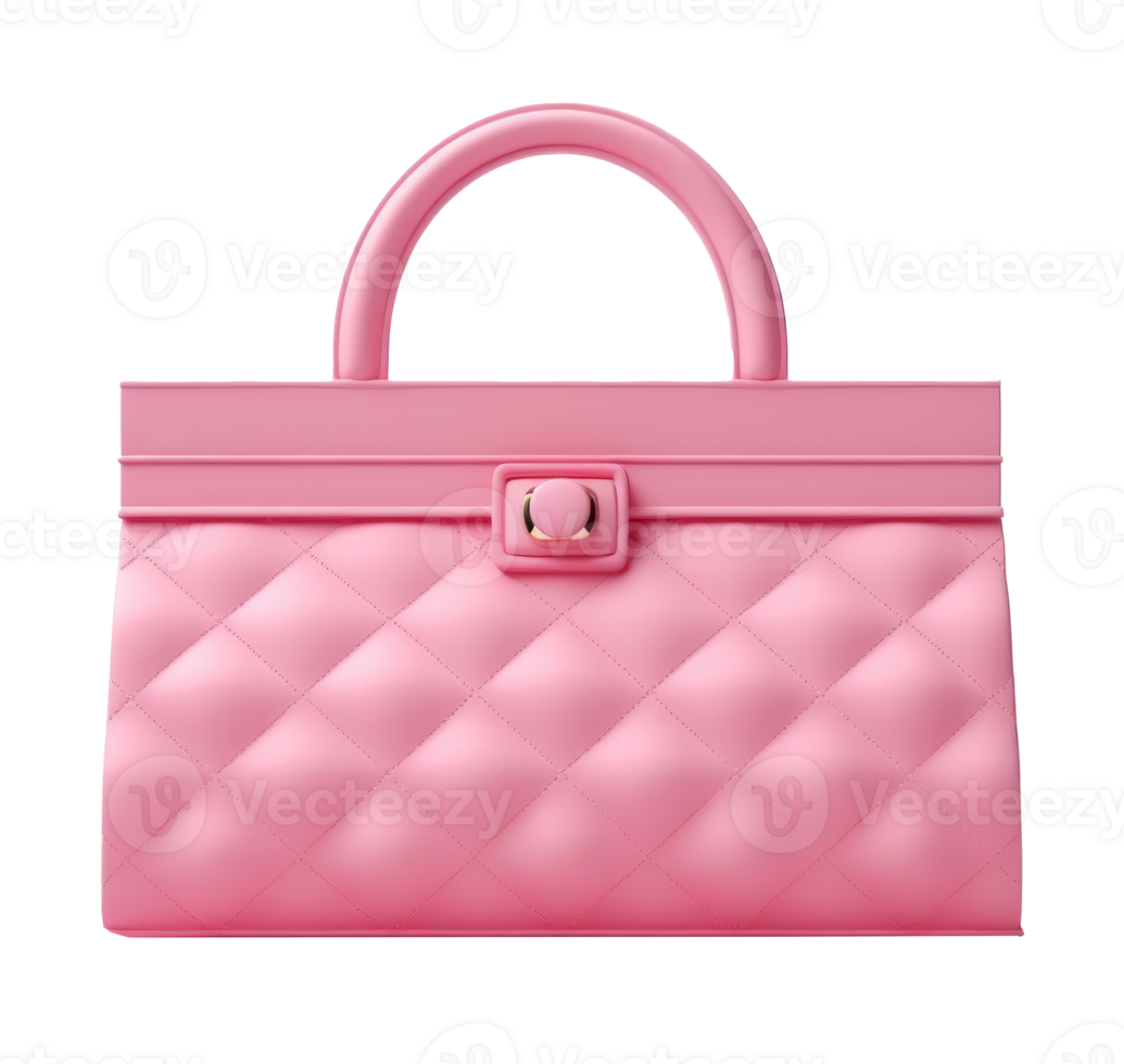 Pink designer bag isolated png