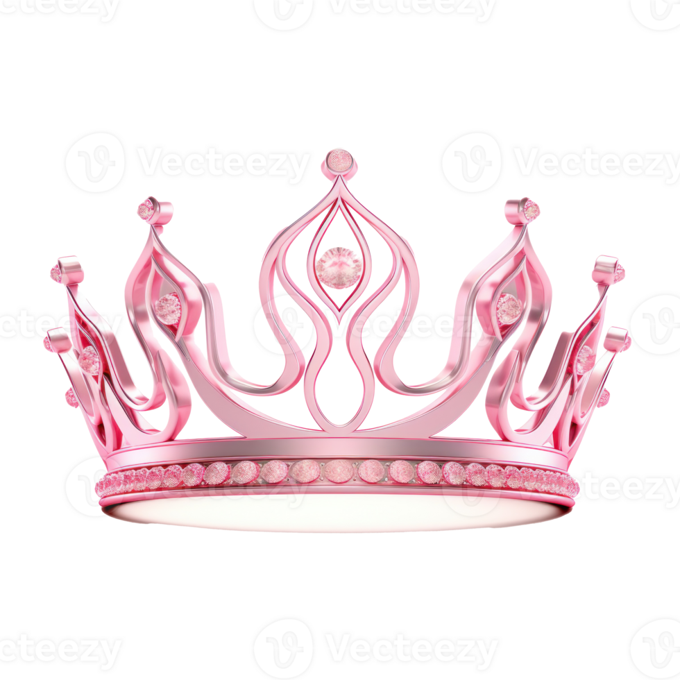 Pink princess crown isolated png