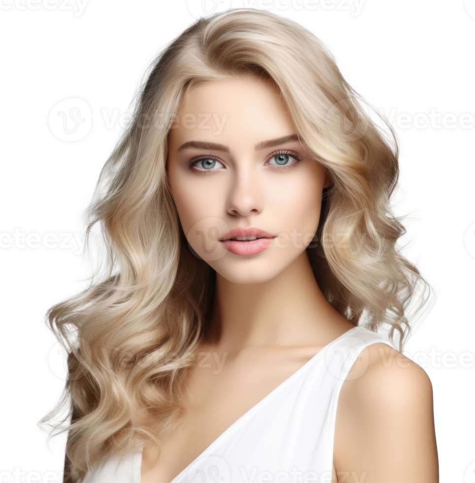 Beautiful blondie girl portrait png