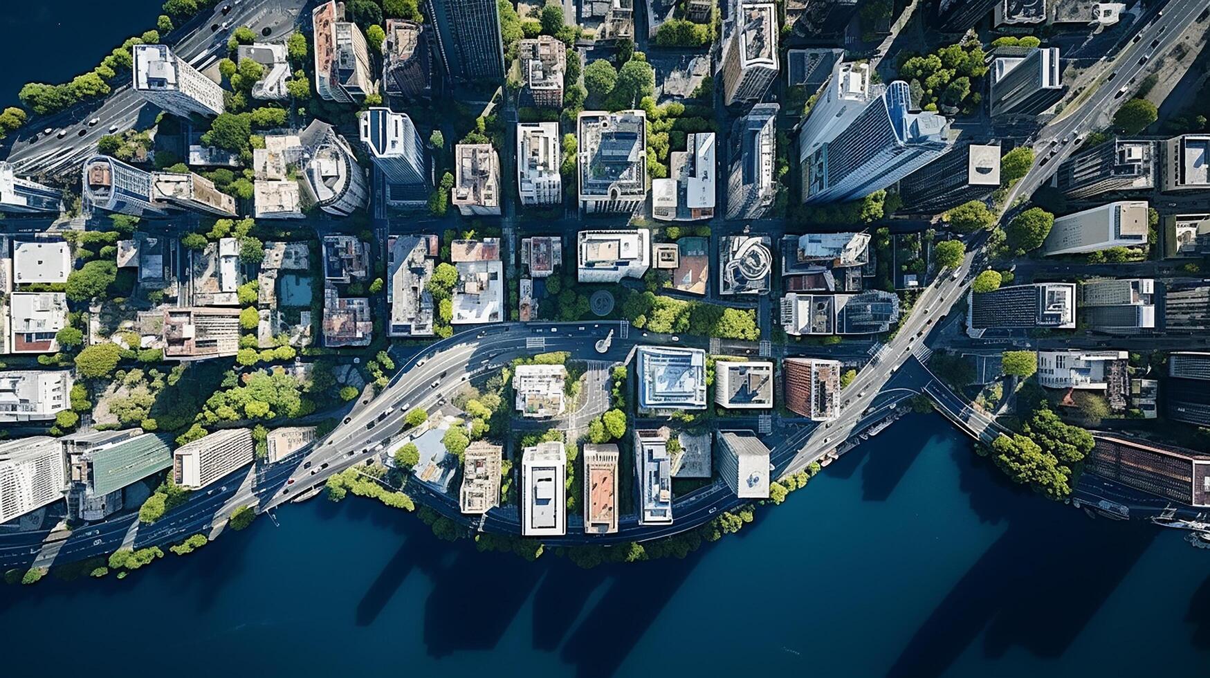city panorama with skyscraper buildings, daylight made by photo