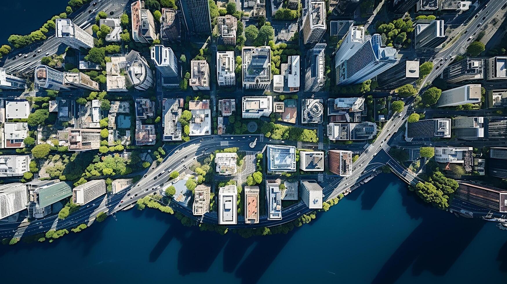 city panorama with skyscraper buildings, daylight made by AI generated photo