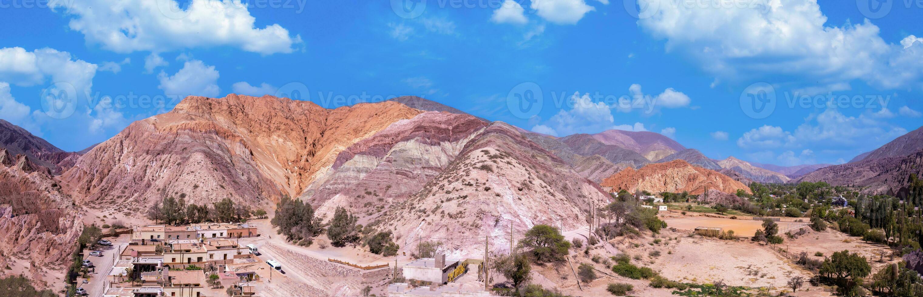 Argentina, Jujuy, Andes, Purmamarca Seven Colors Hill, Cerro Siete Colores in Quebrada Purmamarca photo