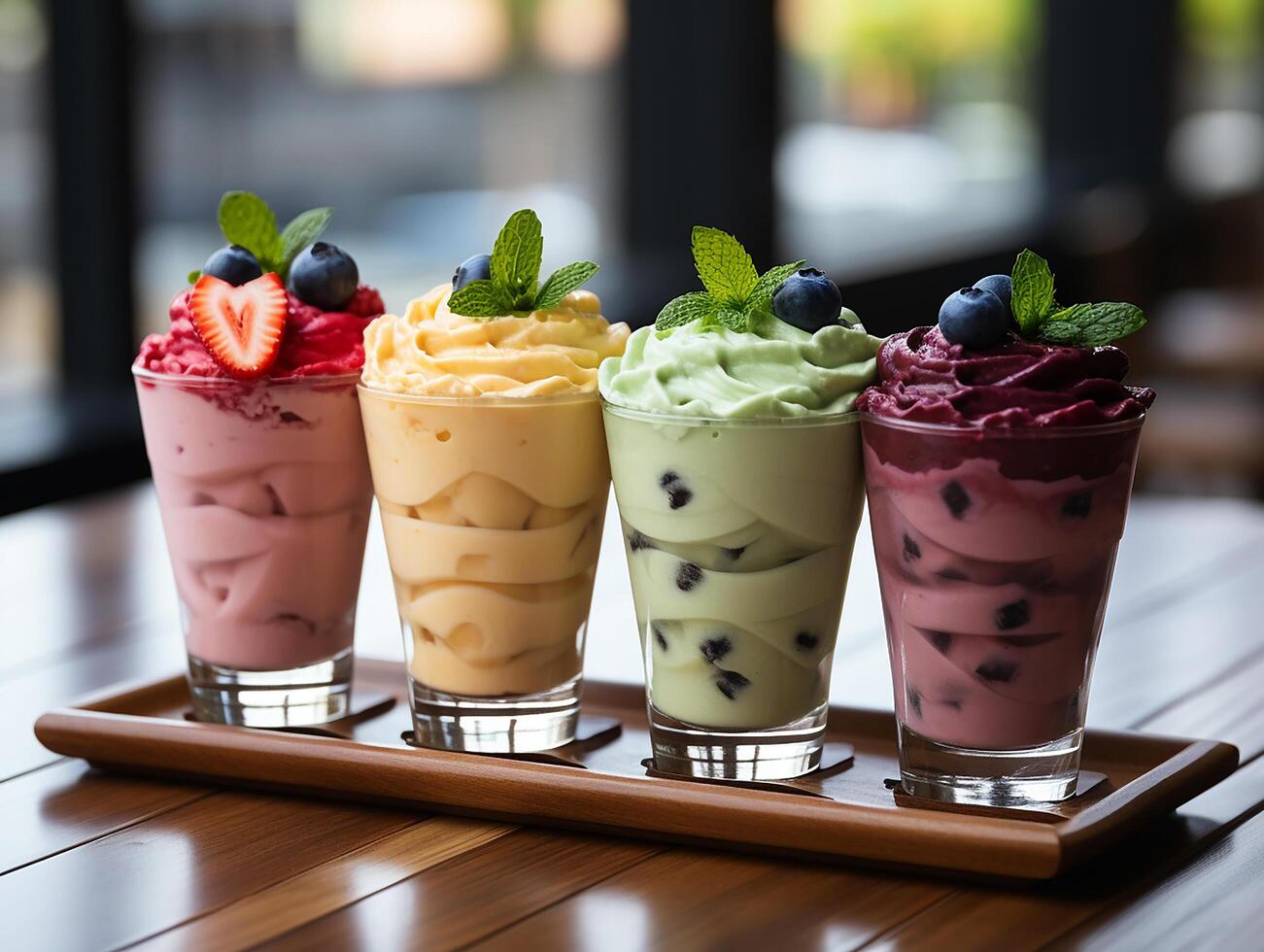 photography of bowl smoothies in cafe made with photo