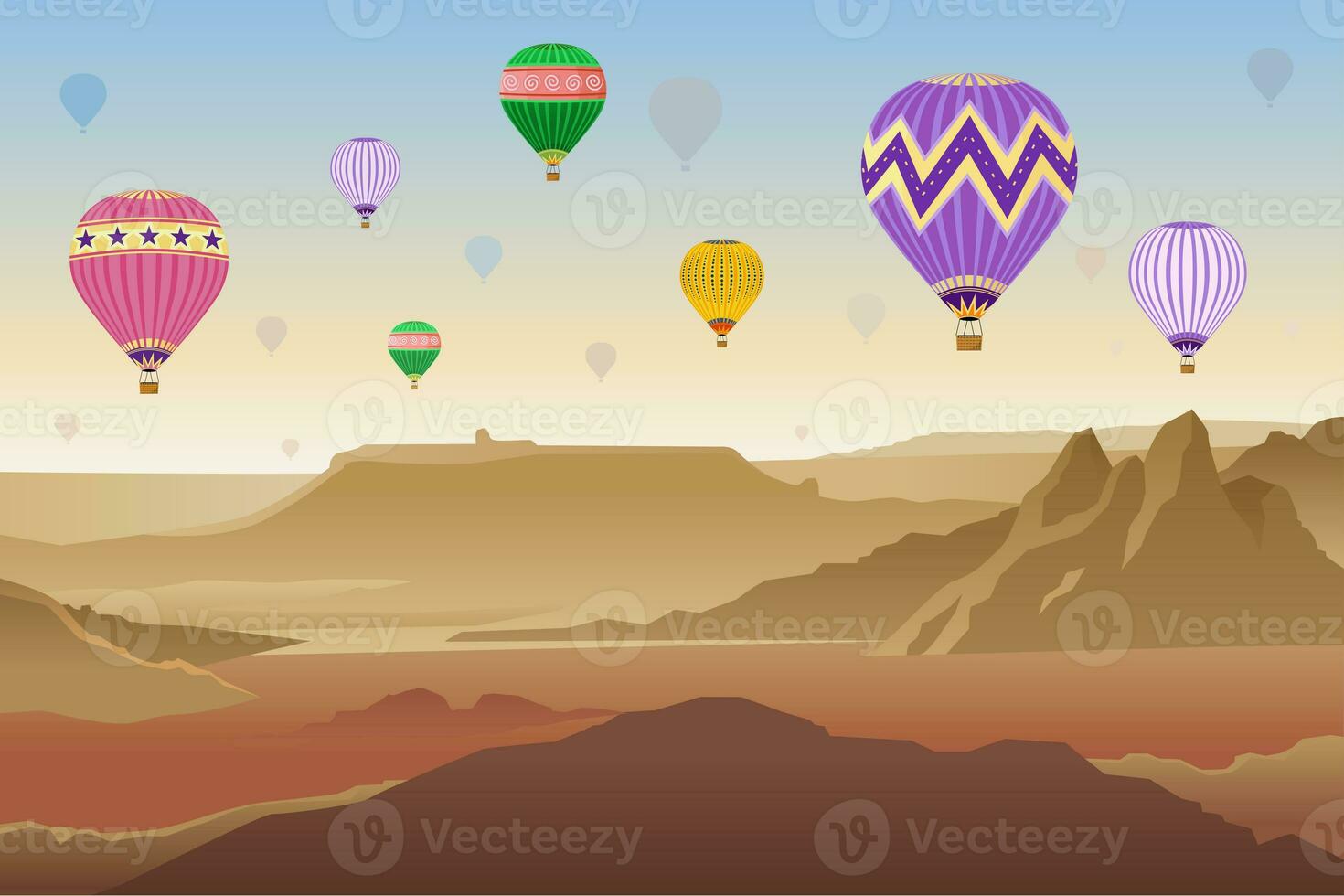 Cappadocia travel Vector Illustration. Tour and Travel Graphic design for banners and flyer photo