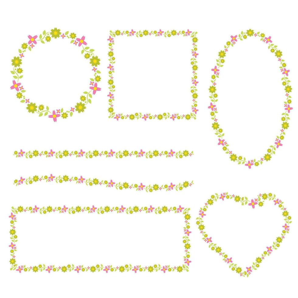 The flower Boarder line for beauty or graphic concept vector