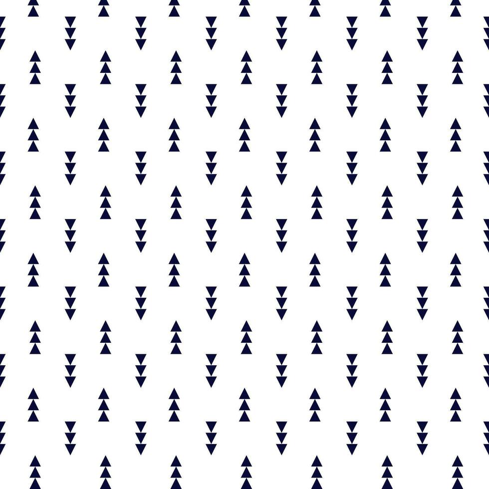 Seamless geometric pattern with navy blue triangle elements on a white background. vector