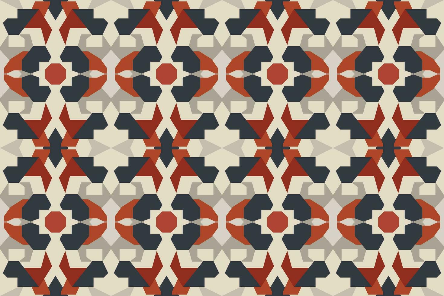 Modern geometric shapes patterns, seamless vector illustration. Pattern designs with modern geometric shapes can be printed as a background image or used for rugs, carpets, or textile fabric.