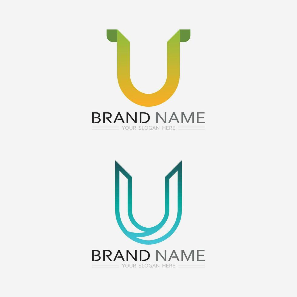 Initial letter U logo business and design icon vector