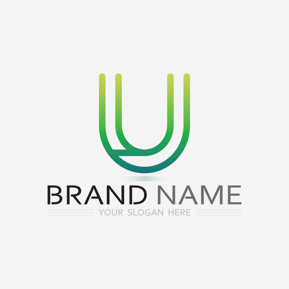 Initial letter U logo business and design icon vector