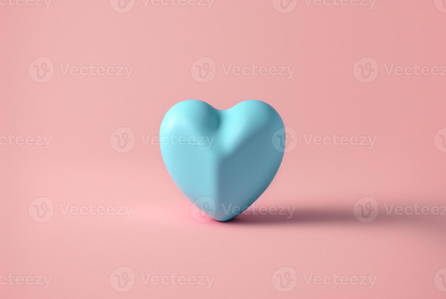 Heart on pink background. feeling happy with love. valentine day concept.  Generative Ai. photo