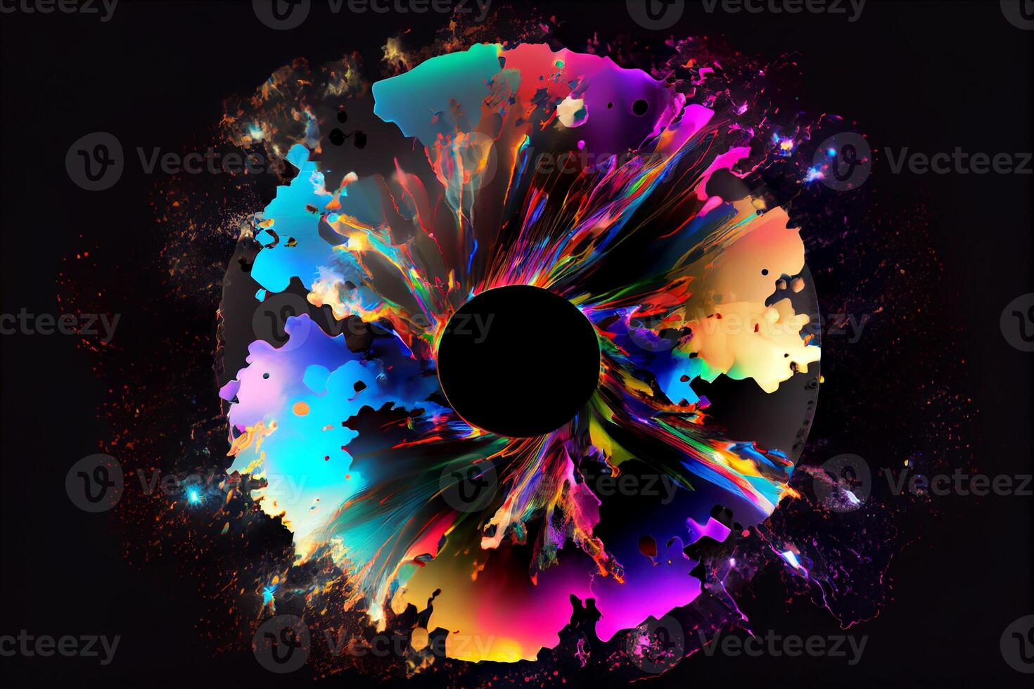 Beautiful colorful lightning explosion DVD 3d rendering. . photo