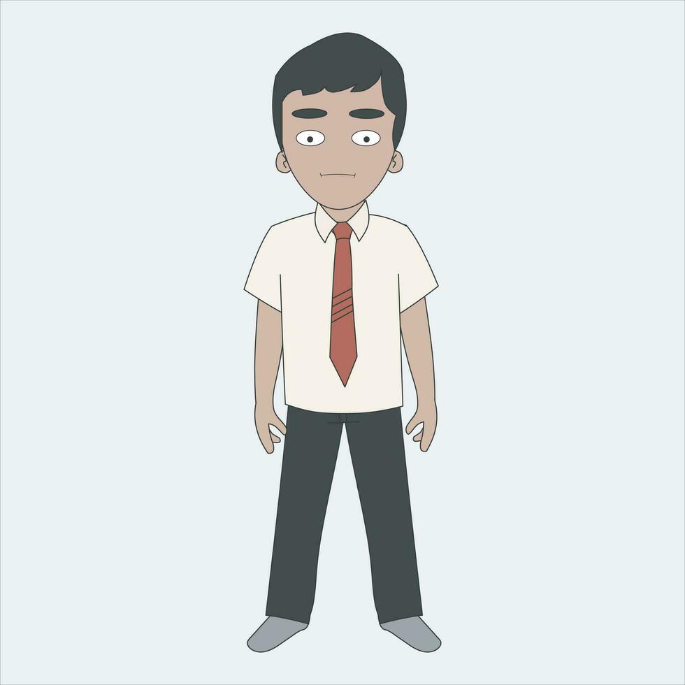 school boy 2d cartoon vector