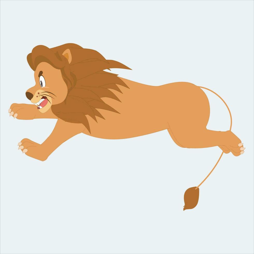 lion cartoon 2d lion vector