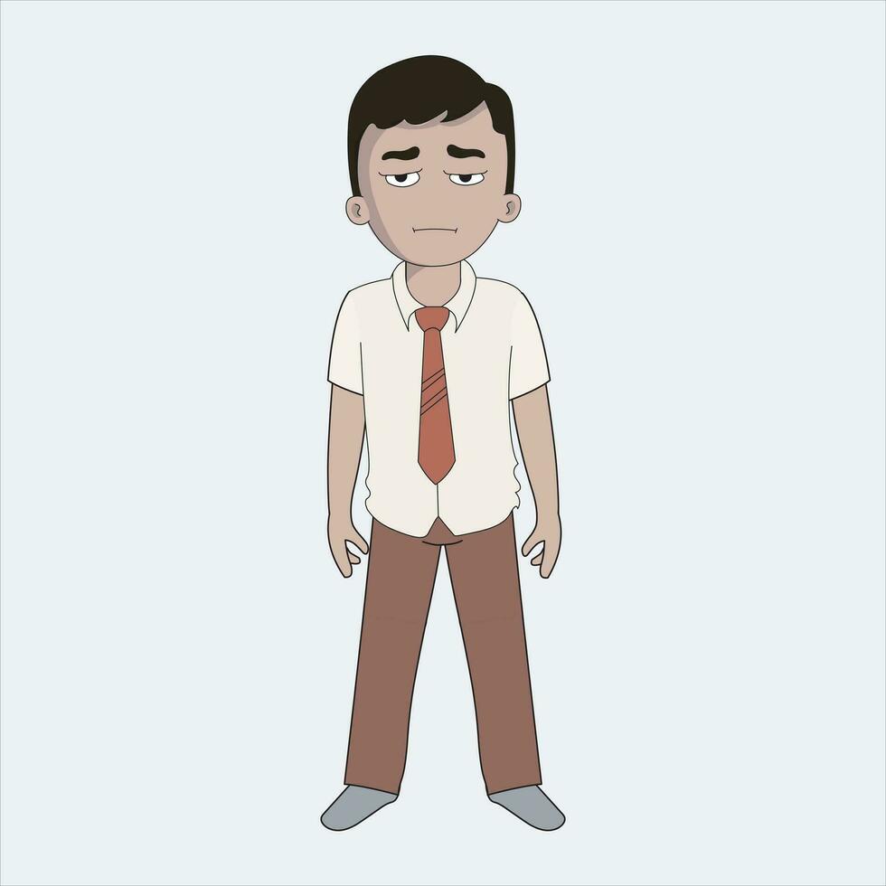 school boy 2d cartoon vector