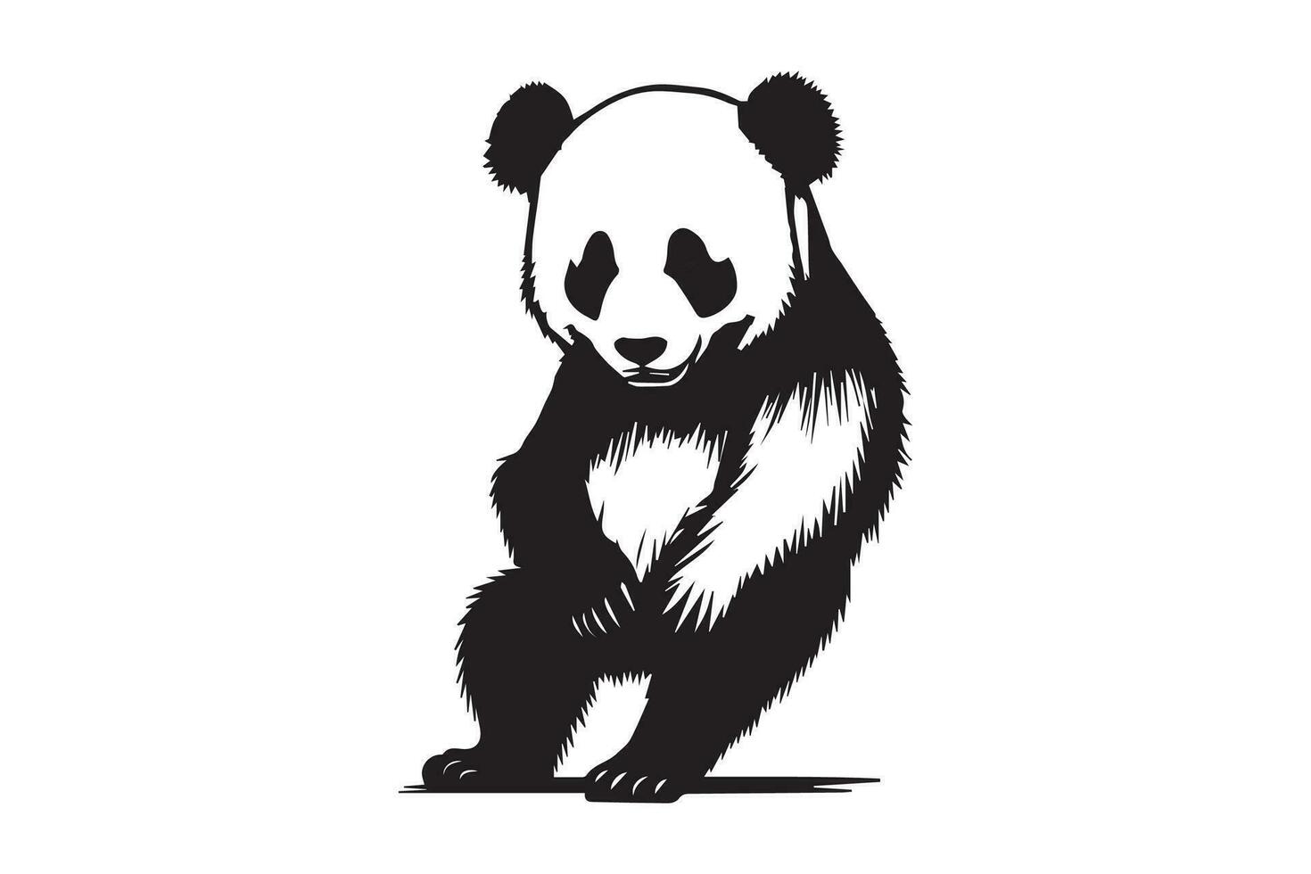 panda silueta vector ilustración aislado en blanco antecedentes.