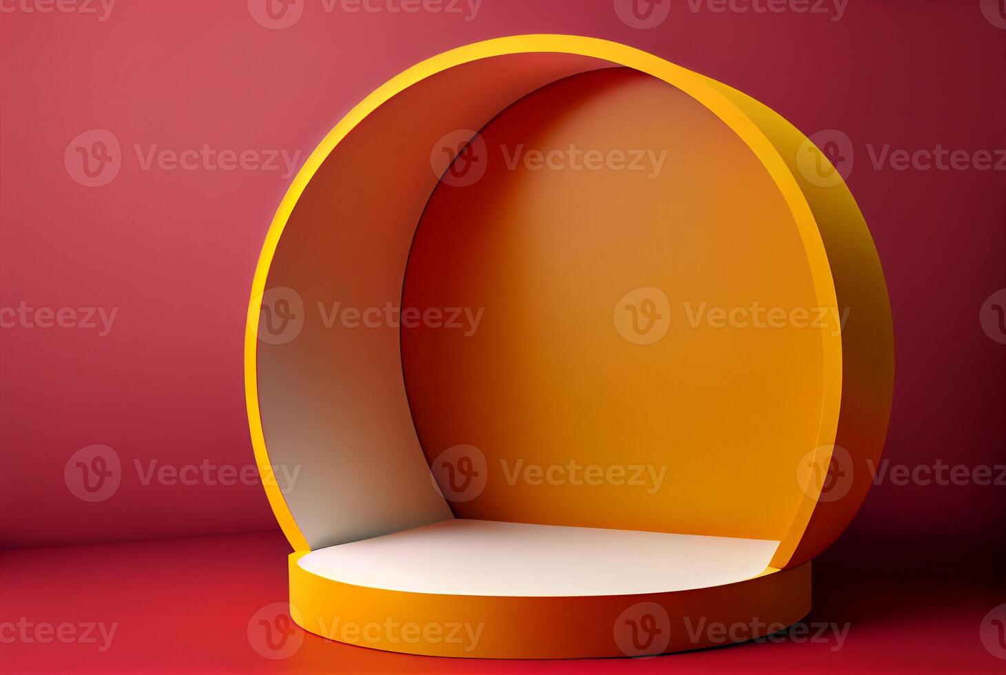 3d scene mockup, matt mirror circle and cylinder podium background. Square badge template with space for text. Modern surreal elements. . photo