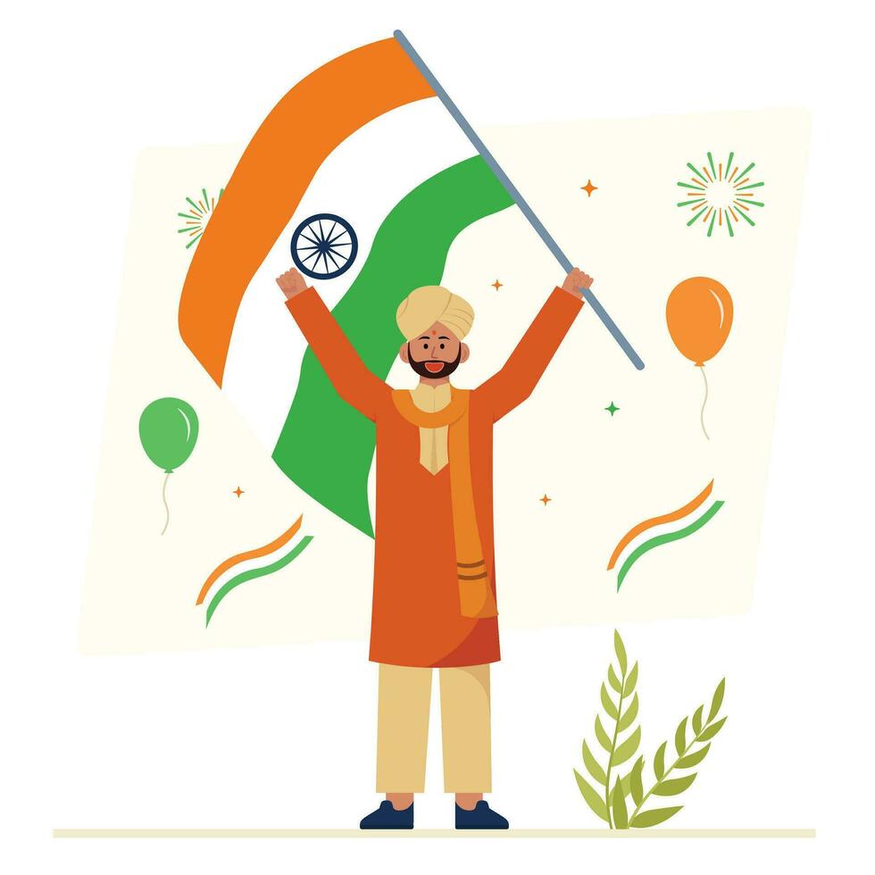 Indian Independence Festival Illustration vector