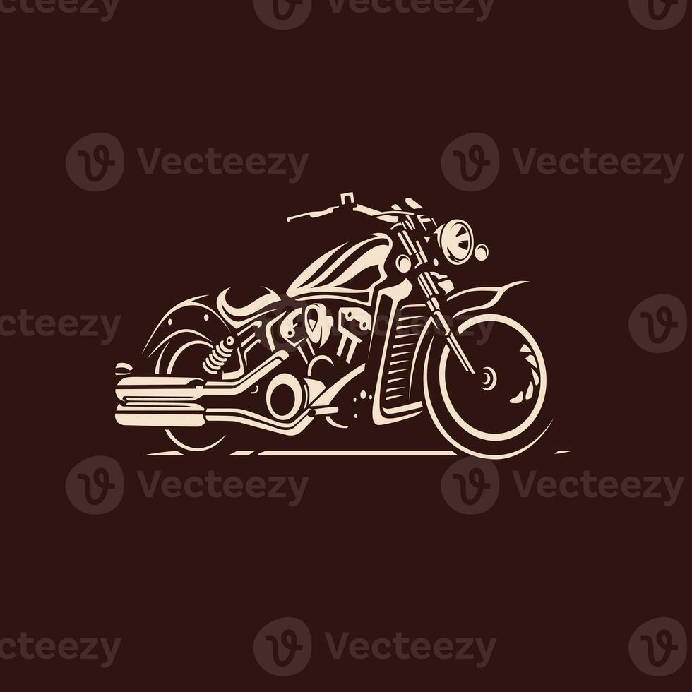 old bike illustration for logo concept photo