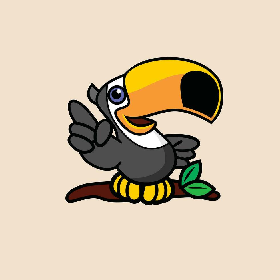 Toucan bird cartoon illustration vector image