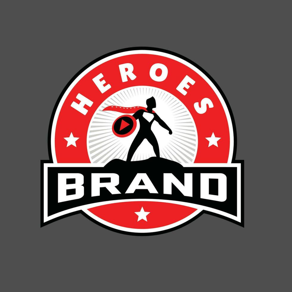 Hero theme logo and icon concept vector