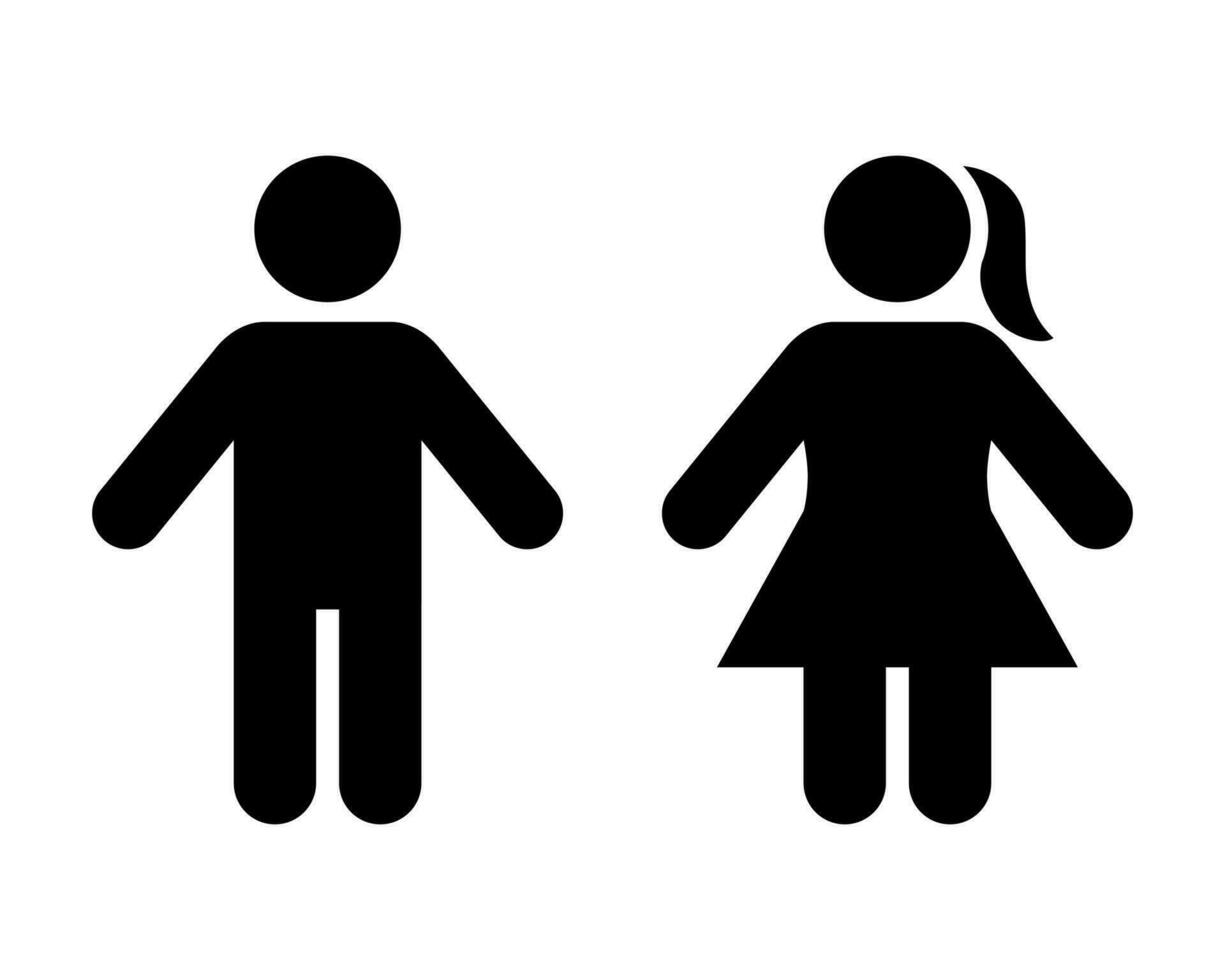 Male and female gender icon vector. Man and woman toilet door sign symbol concept vector