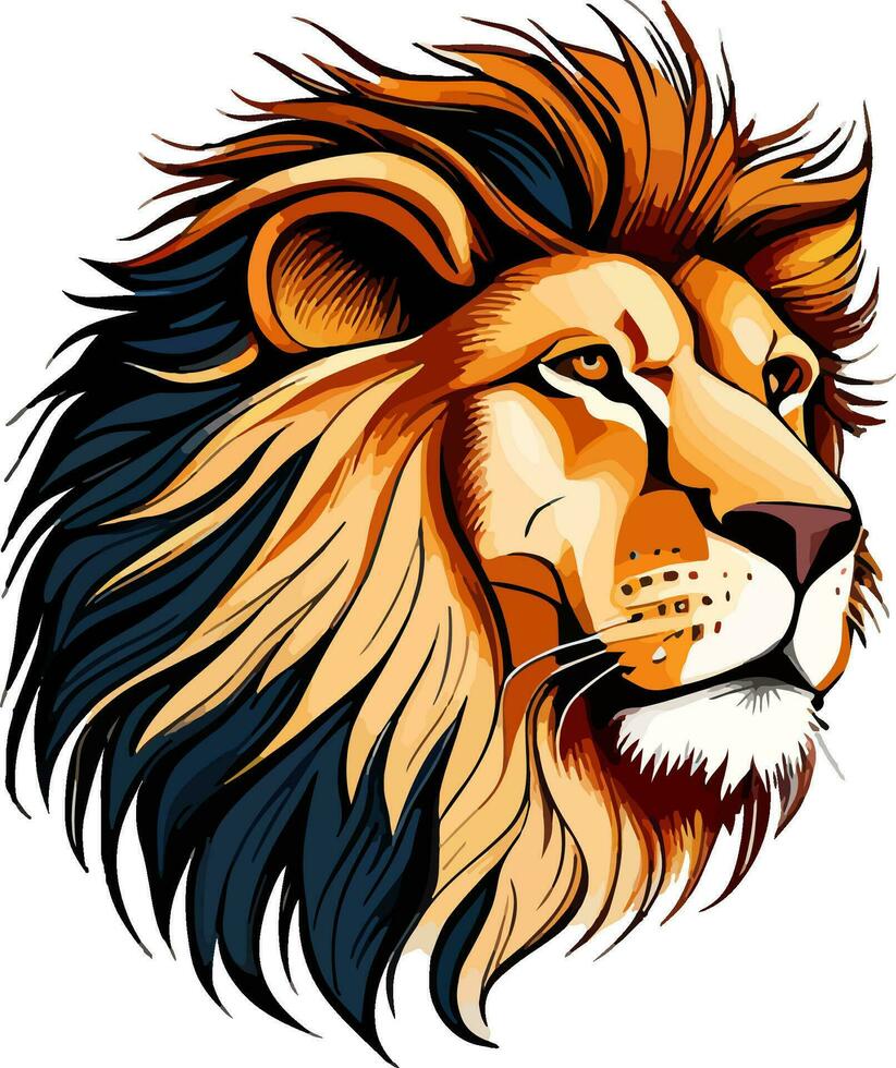 león cabeza vector Arte para logo tatuaje y mascota