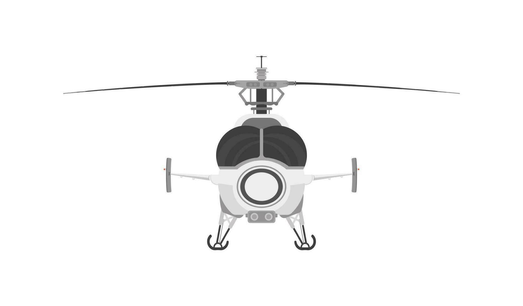 volador helicóptero con trabajando hélice, aislado en blanco vector