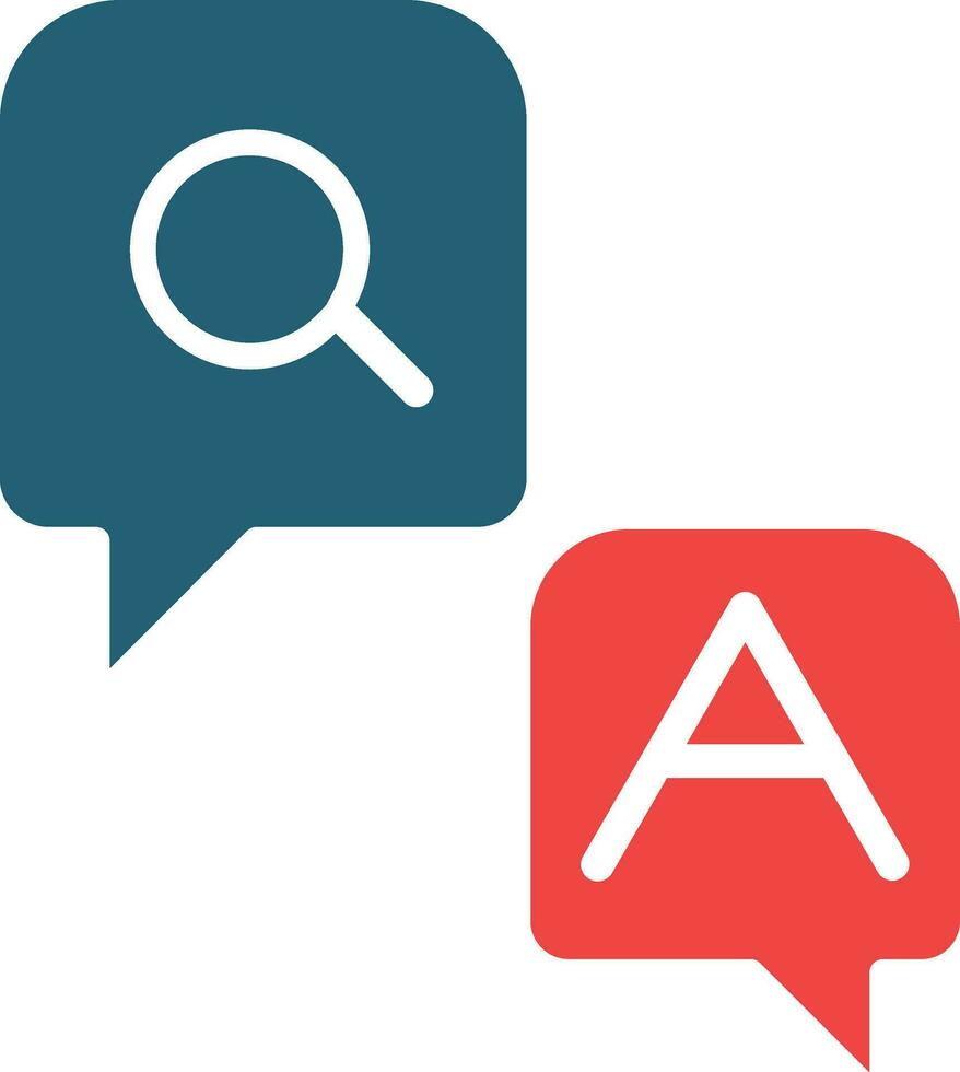 Question And Answer Vector Glyph Two Color Icon For Personal And Commercial Use.
