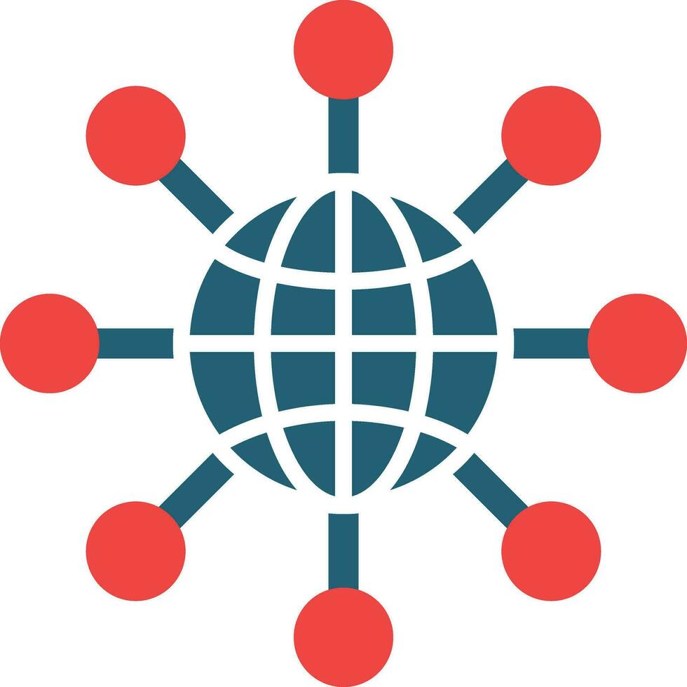 Networking Vector Glyph Two Color Icon For Personal And Commercial Use.