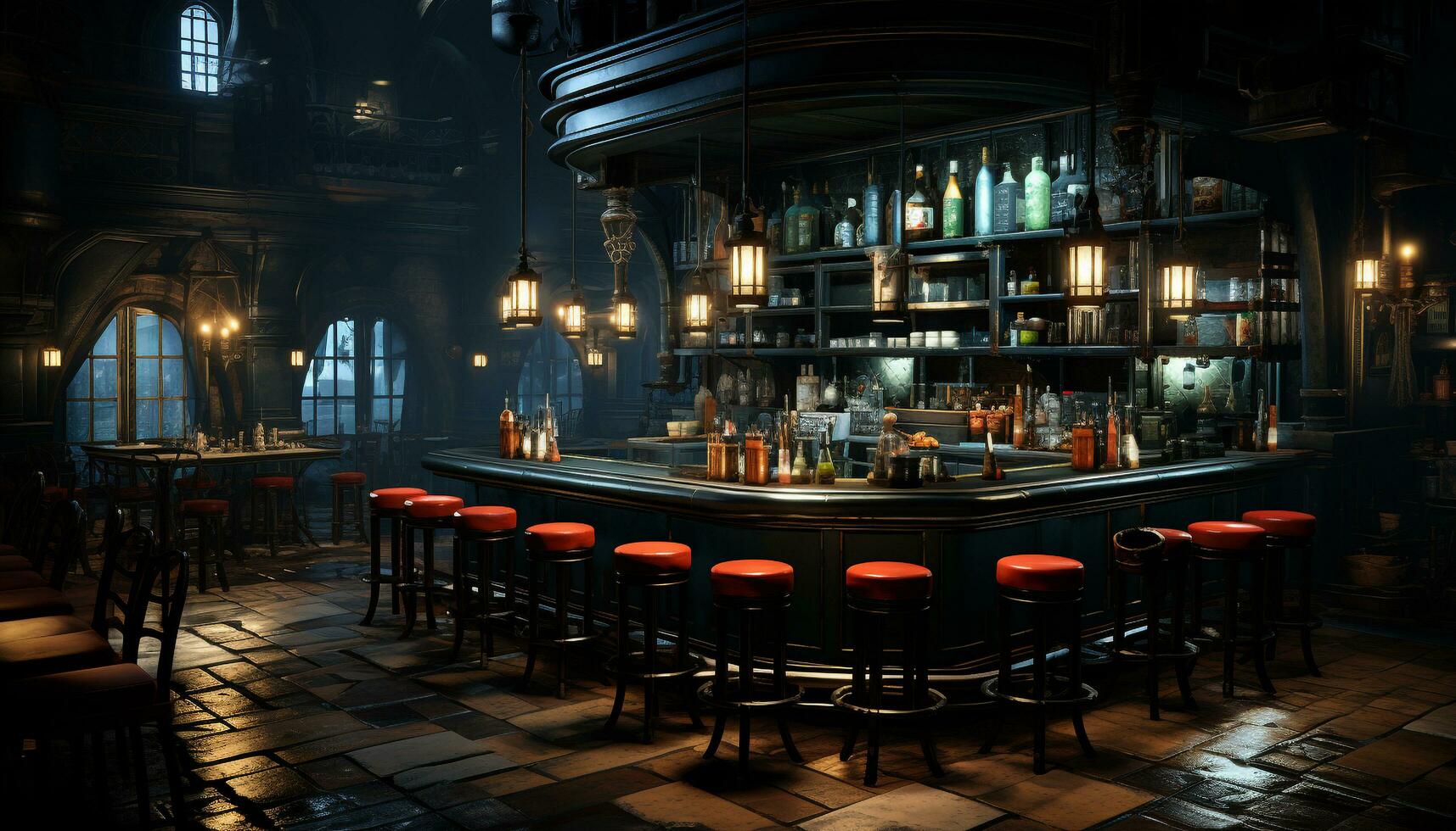 a night club interior, concept design, fantasy, modern