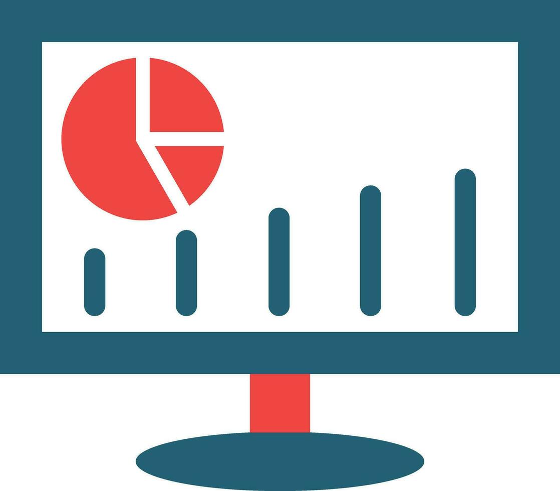 analítico vector glifo dos color icono para personal y comercial usar.