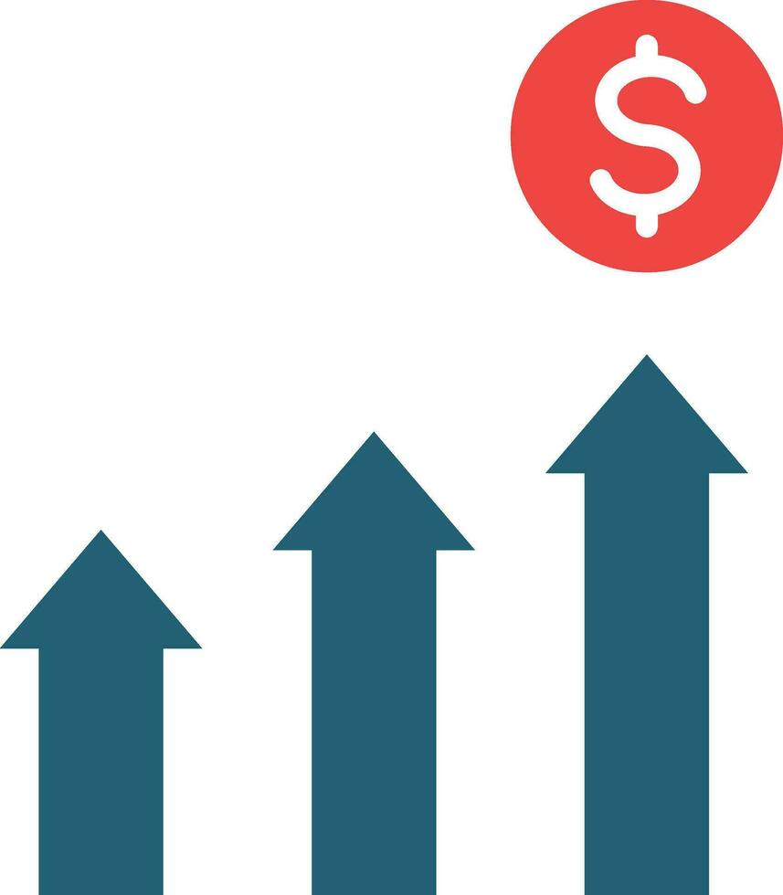 Profit Growth Vector Glyph Two Color Icon For Personal And Commercial Use.