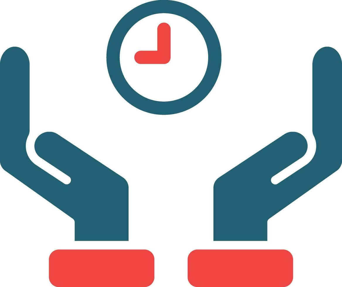 Save Time Glyph Two Color Icon For Personal And Commercial Use. vector