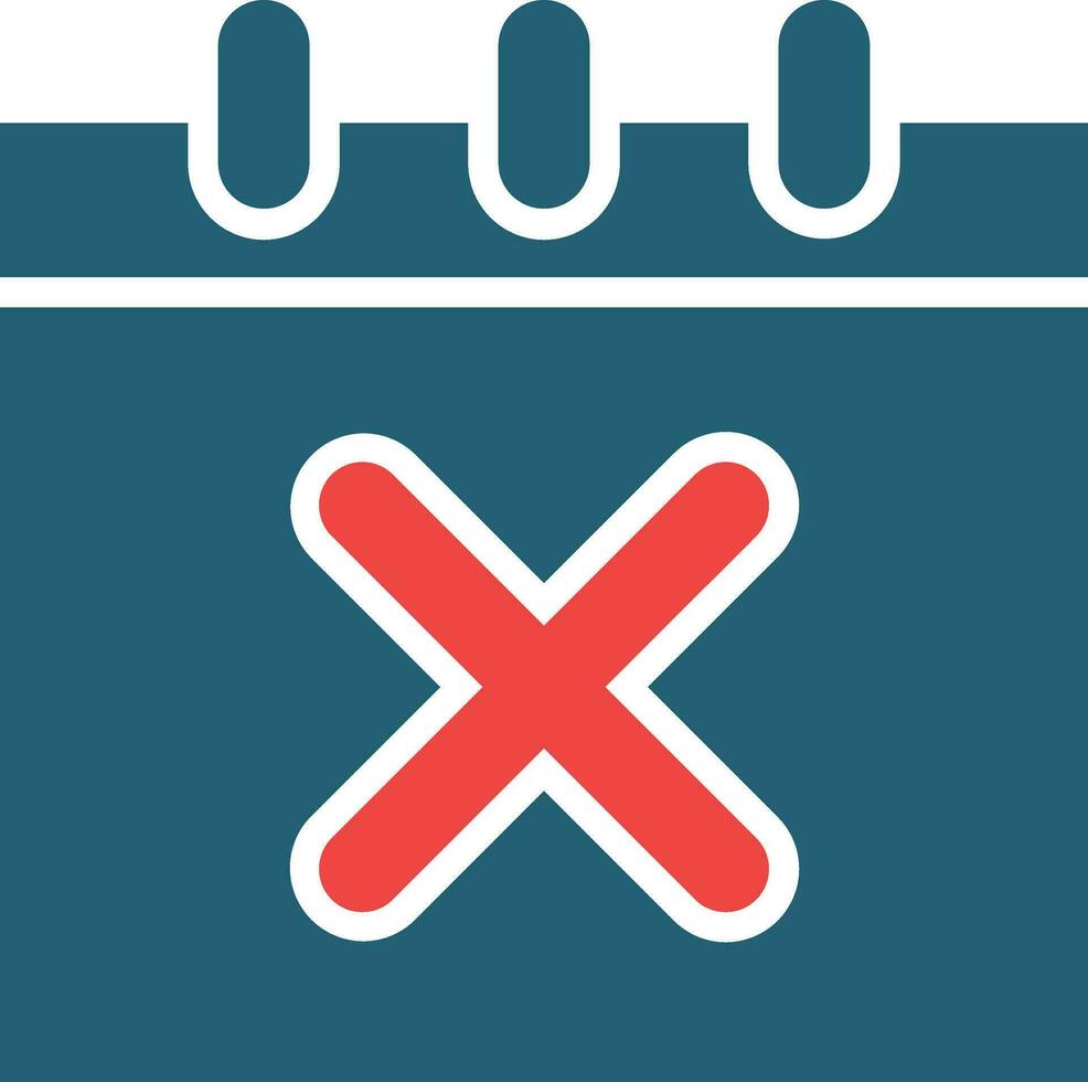 Cancel Event Glyph Two Color Icon For Personal And Commercial Use. vector