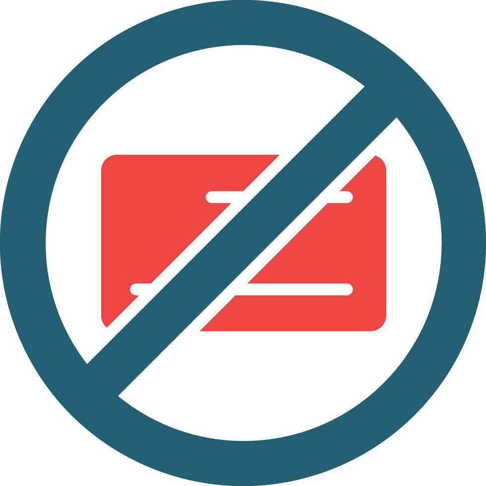 No Credit Card Glyph Two Color Icon For Personal And Commercial Use. vector