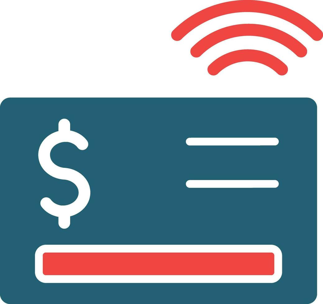 Contactless Glyph Two Color Icon For Personal And Commercial Use. vector