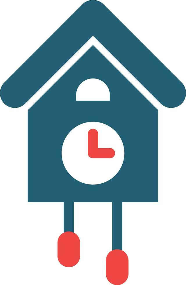 Cuckoo Clock Glyph Two Color Icon For Personal And Commercial Use. vector
