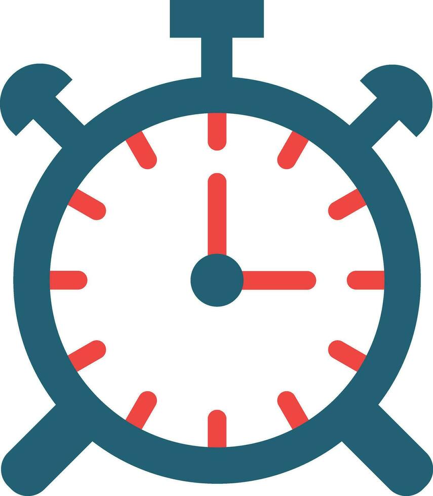 Alarm Clock Glyph Two Color Icon For Personal And Commercial Use. vector