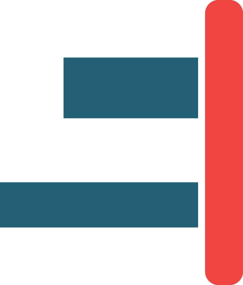 Horizontal Right Align Glyph Two Color Icon For Personal And Commercial Use. vector