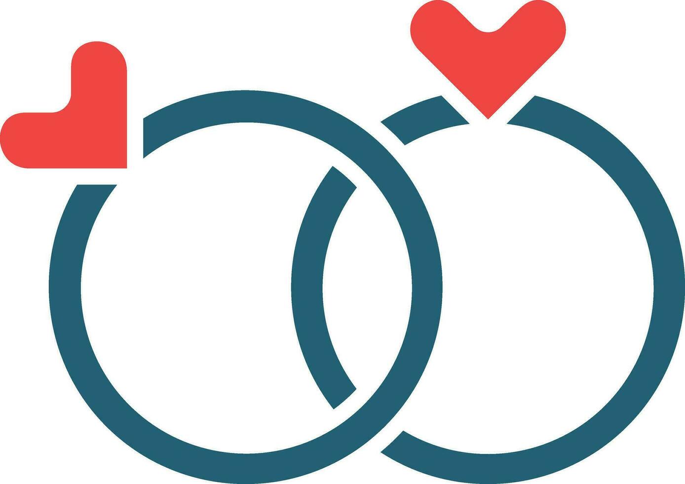 Wedding Ring Glyph Two Color Icon For Personal And Commercial Use. vector