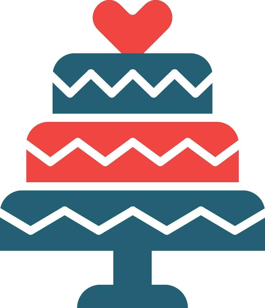 Wedding Cake Glyph Two Color Icon For Personal And Commercial Use. vector