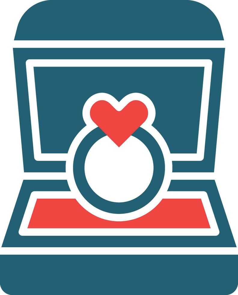 Ring Box Glyph Two Color Icon For Personal And Commercial Use. vector