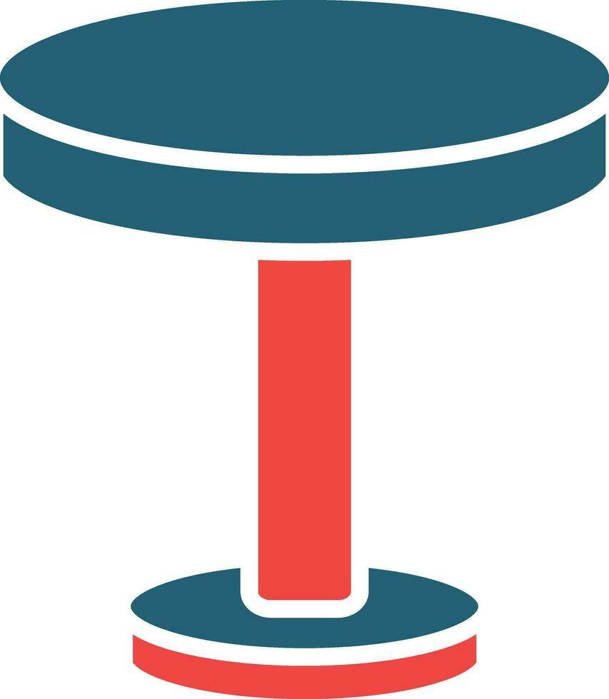 Round Table Glyph Two Color Icon For Personal And Commercial Use. vector