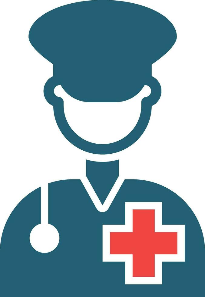 Doctor Glyph Two Color Icon For Personal And Commercial Use. vector