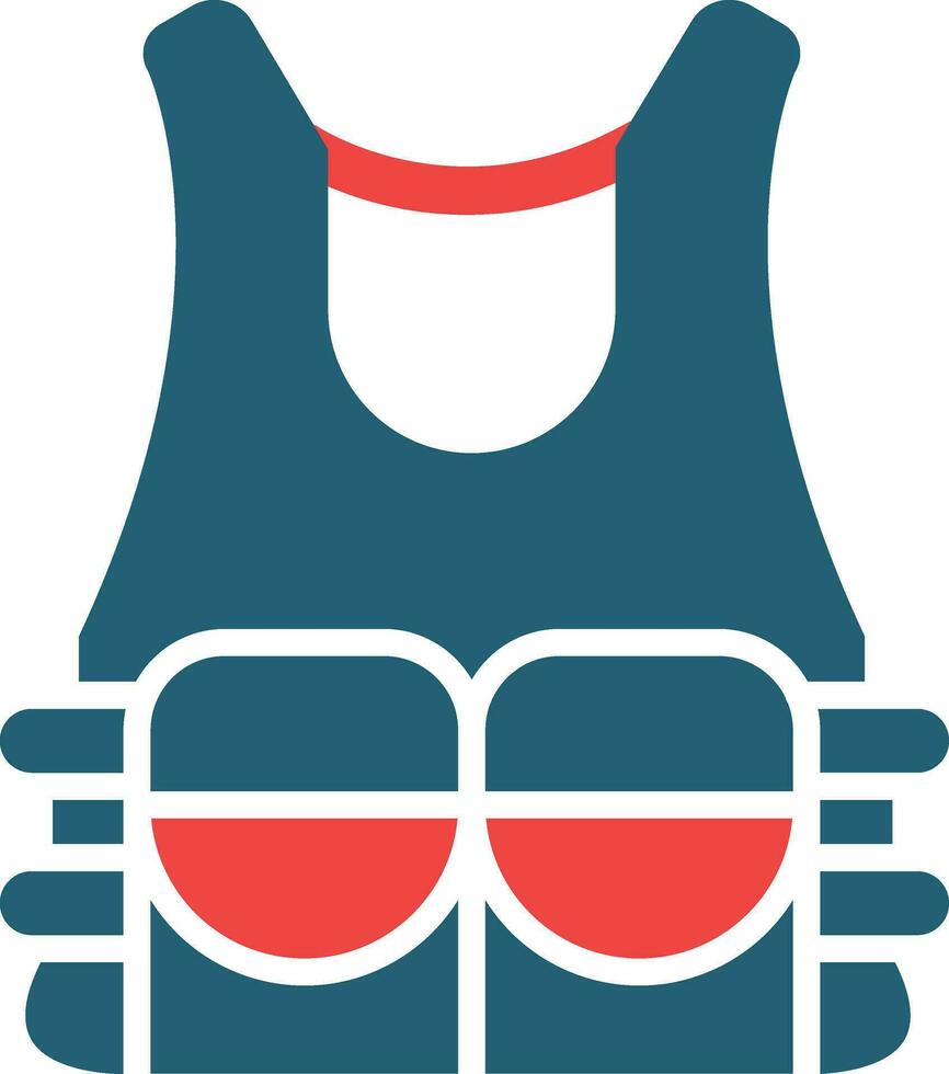 Bullet Proof Vest Glyph Two Color Icon For Personal And Commercial Use. vector