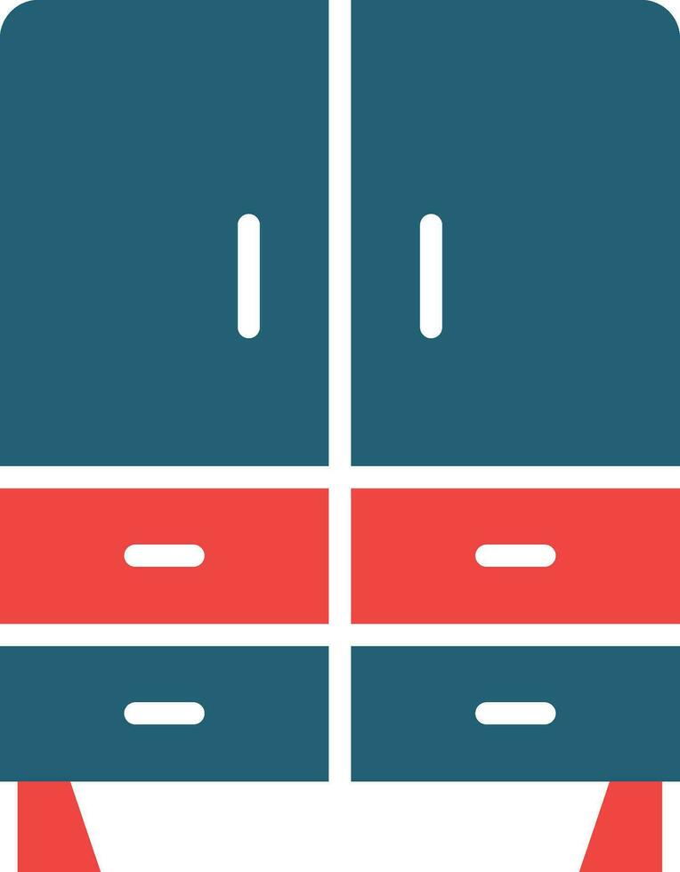 Wardrobe Glyph Two Color Icon For Personal And Commercial Use. vector