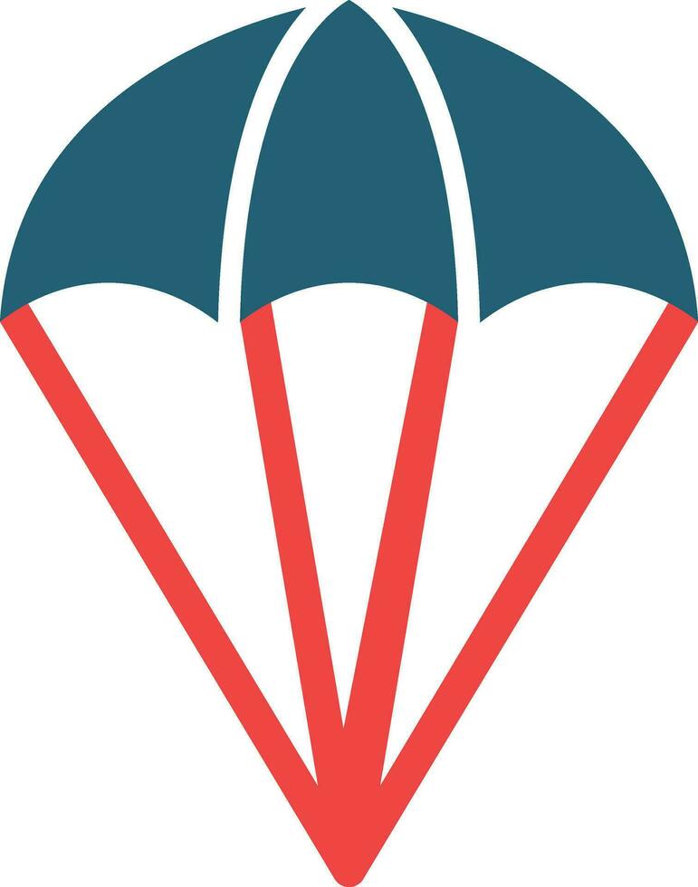 Parachuting Glyph Two Color Icon For Personal And Commercial Use. vector