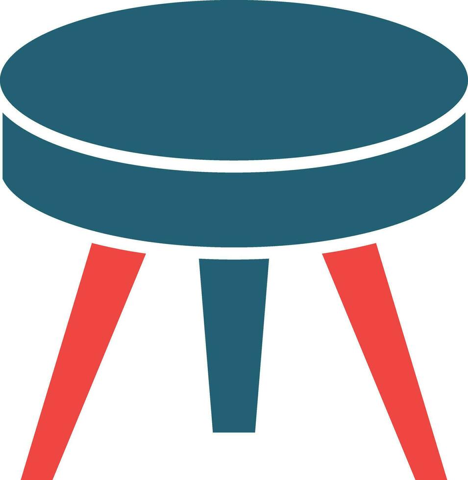 Stool Glyph Two Color Icon For Personal And Commercial Use. vector